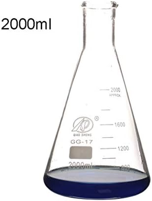 Glass Triangle Beaker 2000ml Cone Beaker With Scale Wall Thickness Uniform Scientific Experimental Teaching Supplies 0717WM