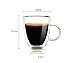 Glass Coffee Mug, Double Wall Insulated Glass Cup 12 Oz Heat-resistant Clear Coffee Mug for Tea Coffee Latte Espresso Cappuccino and Beverage, Set of 1 (Round)