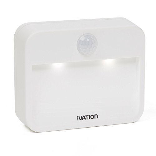 Ivation 2-LED Super Bright (46 Lumens) Automatic Motion & Light Sensing Nightlight - Battery Powered & Stick-Anywhere Design - Wall Mounts Included