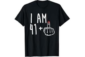 I Am 41 Plus 1 Middle Finger Girl 42nd Birthday 42 Years Old T-Shirt HABI Mens Womens Tank Top Sweatshirt Hoodie Black