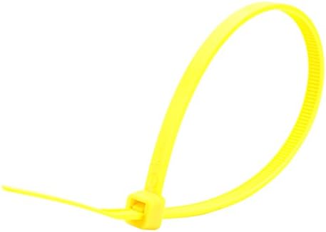CTS Brand - 4 Inch, 18 Lb Tensile Strength, Neon Yellow Nylon Cable Tie (Bag of 100)"
