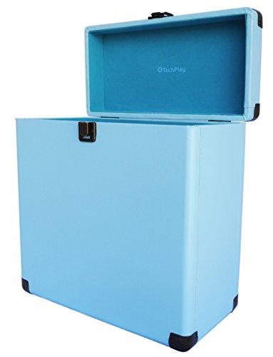 TechPlay IEP40, Retro Record Carrying Case for Albums (Turquoise)