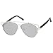 zeroUV - Technologic Full Metal Crossbar Flash Mirror Flat Lens Aviator Sunglasses 54mm (Silver / Full Mirror)