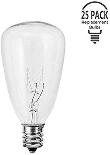 Monkeydg 25-Pack ST35  Light Bulbs Replacement Edison Clear Bulbs -5 Watts C7/E12 Screw Base for Indoor/Outdoor Patio String Lights