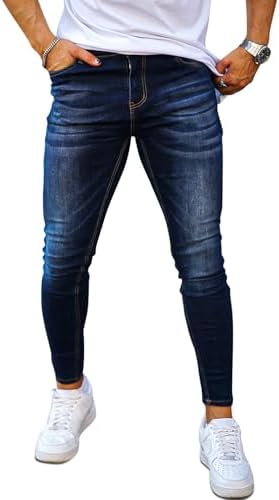 GINGTTO Skinny Jeans for Men Slim FIt Stretch Elastic Waist Mens