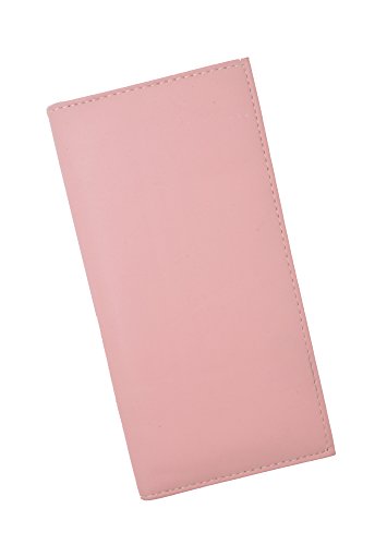 Brand New Hand Crafted Genuine Soft Leather Checkbook Cover simple-156 (Premium Pink)