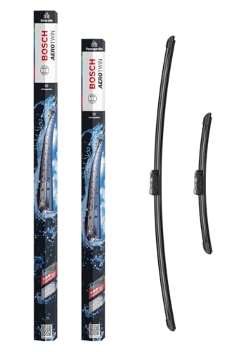 Bosch Aerotwin Aerotwin eA 404 S - Jeu de 2 Balais d'essuie-glaces de Remplacement Avant - Livrés avec Adaptateur Pré-assemblé - 700 mm / 340 mm - Boîte réduite pour moins de déchets