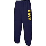 Navy NAVY Sweat Pants with gold print