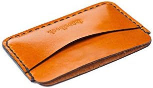 Business Card Holder Wallet Case Credit Card Small Organizer Pocket Leather Handmade Slim for Woman Men Thin (Terracotta)