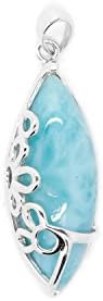 Larimar Gemstones with 925 Sterling Silver Stud Pendant Made for Women