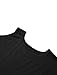 Allegra K Women's Scoop Neck Cut Out Shoulder Oversized Tunic Top XL Black