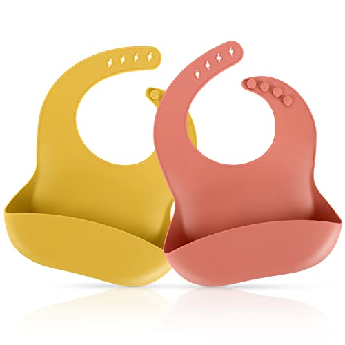ME.FAN Silicone Baby Bibs for Babies & Toddlers Adjustable Silicone