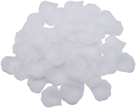 LuckyStar365 2000pcs White Silk Rose Petals, Artificial Flower Wedding Party Vase Decor, Bridal Shower Confetti Favors Decoration