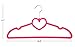 Finnhomy Love Heavy Duty 30 Pack Clothes Hangers with 10 Sturdy Multiple Use Finger Clips, Durable Slim-Line Velvet Hangers,Heart Shaped, Adult Size,Pink
