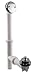Westbrass Y594244CP White Tubular Twist & Close Bath Waste and Overflow Assembly, Polished Chrome