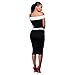 TheFound Women's Black and white Stripes Cocktail Party Evening Bodycon Dress