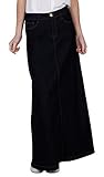 Denim Long Skirt - Indigo - Womens Blue Full Length (SKIRT36)