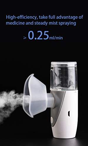 Inhalationsgerät,Tragbarer Mini Ultraschall Vernebler für Kinder, Erwachsene und Senioren, inhalator mit Maske für Zuhause und Reisen -Grau