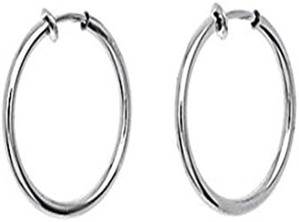 Silver 316L Stainless Steel Clip On Hoop Body Piercings Unisex