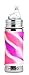 Pura Kiki 11oz/325ml Stainless Steel Sippy Cup Bottle w/Sleeve, Plastic-Free, MadeSafe Certified, Medical-Grade XL Silicone Sipper Spout Fast Flow Rate for Kids,Toddlers, Babies & Infant - Pink Swirl