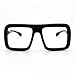 Thick Square Glasses Clear Lens Eyeglasses Frame Super Oversized Fashion (mat.
