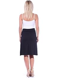 Falda de verano para dama, estilo casual, elástica, hasta la rodilla, fabricada en Estados Unidos