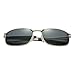 ZHILE 8-base Curve Wrap Metal Frame Polarized Sunglasses for Men (Silver frame Gray lens, 57)