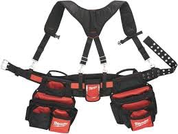 Milwaukee 48 22 8120 24 Pockets Contractors Work Belt with Suspension Rig - Red/Black 53" waists
