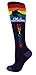 MOXY Socks Black and Rainbow Unicorn! Knee-High Fitness Socks