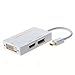 CableCreation Mini DisplayPort to HDMI DVI DP Adapter, 3 in 1 Mini DP (Thunderbolt) to HDMI DP DVI Converter Compatible MacBook, MacBook Pro, iMac, MacBook Air, Surface Pro and More, White