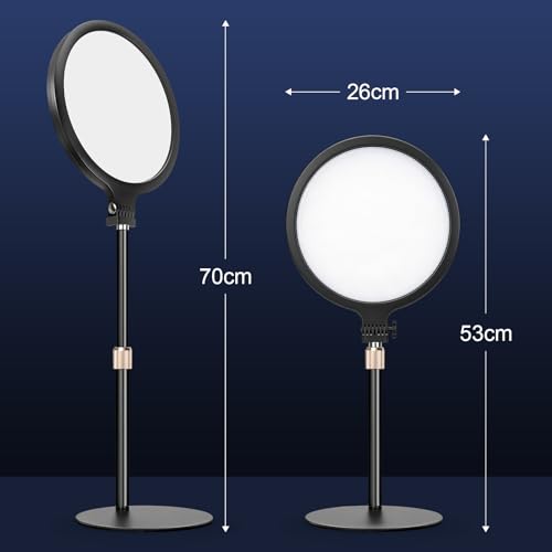 Eocean Ring Light with Stand, 10.5'' Full-Screen Desktop Ring Light with Phone Holder for Mobile Phone/iPhone/Video Recording, 30 Light Modes LED Selfie Ring Light for Webcam, Meetings, Live Stream