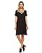 Criss Cross Trim V Neck Short Sleeve Tunic Dress for Women
