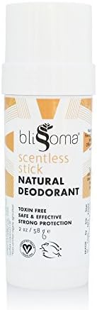 Scentless Stick Natural Deodorant - Unscented, Toxin-free, Extra Strength Solid by Blissoma
