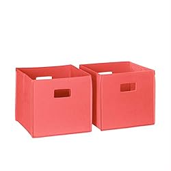 RiverRidge® 2 Pc Folding Storage Bin Set - Coral