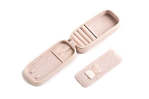 SANQIANWAN Small Travel Jewelry Organizer Box - Portable Jewellery Cases Leather Gift for Women Jewelry Organizer Home Use Display Storage for Rings Earrings Necklace - Thumbnail 7