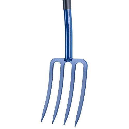 KADAX Heugabel, Grabgabel mit D-Griff, Mistgabel mit Kopf aus hochqualitativem Stahl, ergonomische Gabel für Garten, Forke, Spatengabel, Unkraut, Steine, Gartenforke (Metallstiel) – Bild 5