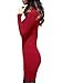 v28 Sweater Dress for Women Ribbed Knit Fitted midi Sexy Fall Winter Bodycon Cowl Neck Dresses (Small,Wine)