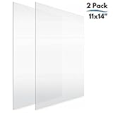 Icona Bay PET Plastic Replacement for Picture Frame Glass (11 x 14, 2 Pack) PET is The Ideal Replacement Glass Material to Avoid Shattering Glass