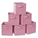 Casafield Set of 6 Collapsible Fabric Cube Storage Bins, Light Pink - 11