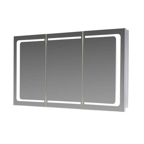 Eurosan 3-türiger Spiegelschrank, Integrierte LED-Frontbeleuchtung, Breite 100 cm, Weiß, London, L100