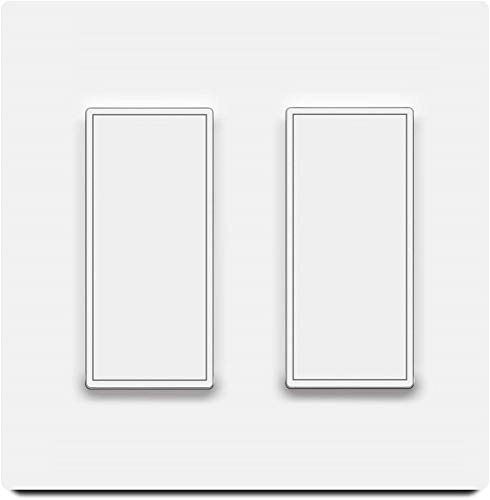 Youngzuth Smart Switch, 2.4Ghz Wi-Fi Light Switch Compatible with Amazon Alexa and Google Home/IFTTT,Voice/Remote Control, Timer Setting,No Hub Required, Applicable to Family/Office(2 Gang)