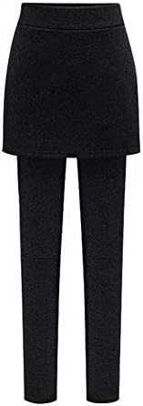 Two Fake Pleated Skirt - Female Trousers - Elastic Wear Large Size Fleece - Thickening Package - Hip Pleated Pants - Fleece Thickening Bottoming Skirt Black