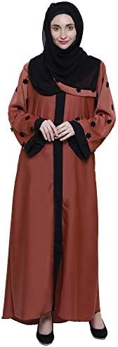 Jabz Enterprises Women Nida Fabric Abaya (Brown Free Size)