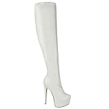 Fashion Thirsty Womens Mens Unisex Over Knee Thigh High Heel Stretch Faux Leather Suede Boots Shoes Size 11