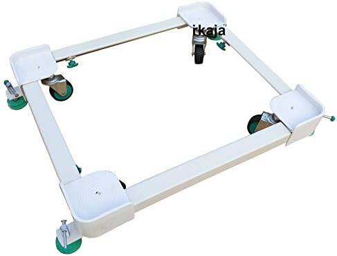 Irkaja Heavy Duty Fully-Automatic Top & Front Loading Washing Machine/Refrigerator/Fridge/Dishwasher Stand/Trolley with Four Wheels Attached (Size: Adjustable from 16" X 19" to 25" X 30")(White)