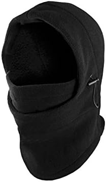 Fantastic Deals Black Fleece Hooded Balaclava Face Mask Motorcycle Snowboarding Ski Winter Outdoor Snow Biking Protection (Black)