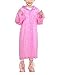 Taiduosheng Age 6~12 Kids Hooded Jacket Rain Poncho Raincoat Cover Long Rainwear Pink