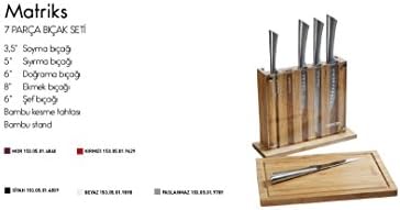 Emsan Matriks 7 Parca Standli Kesme Tahtali Bicak Seti Paslanmaz Amazon Com Tr