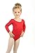 Elowel Girls' Team Basics Long Sleeve Leotard Red (size 2-4)