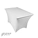 GFCC Stretch Spandex Table Cover White for 4 Ft Rectangular Table Fitted Tablecloth Linen Tablecloth Wedding Party Birthday Decor